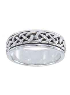 Celtic Knotwork Sterling Silver Fidget Spinner Ring