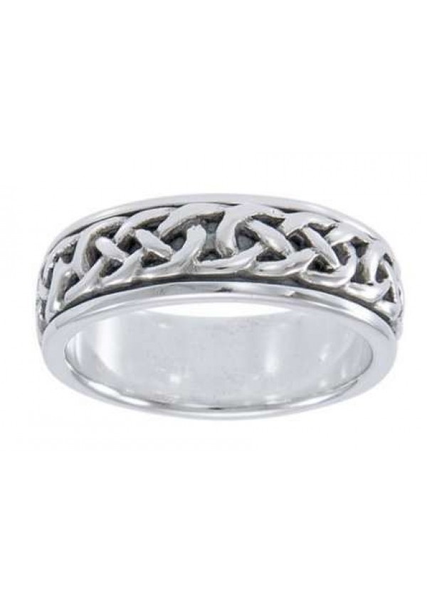 Celtic Knotwork Sterling Silver Fidget Spinner Ring