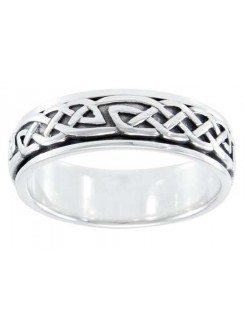 Celtic Knot Woven Sterling Silver Fidget Spinner Ring