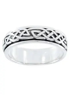 Celtic Knot Woven Sterling Silver Fidget Spinner Ring
