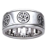 Pentacle Sterling Silver Fidget Spinner Ring