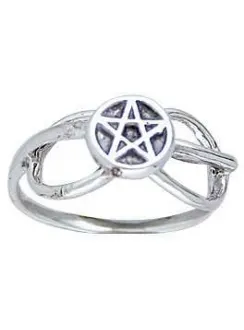 Pentacle Sterling Silver Open Loop Ring