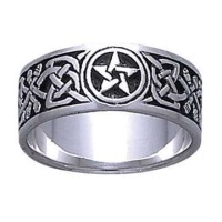 Celtic Knot Pentacle Band Ring