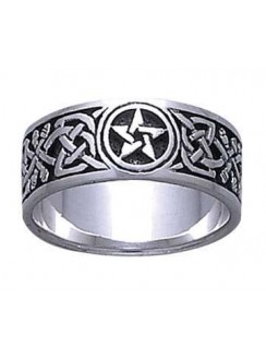 Celtic Knot Pentacle Band Ring