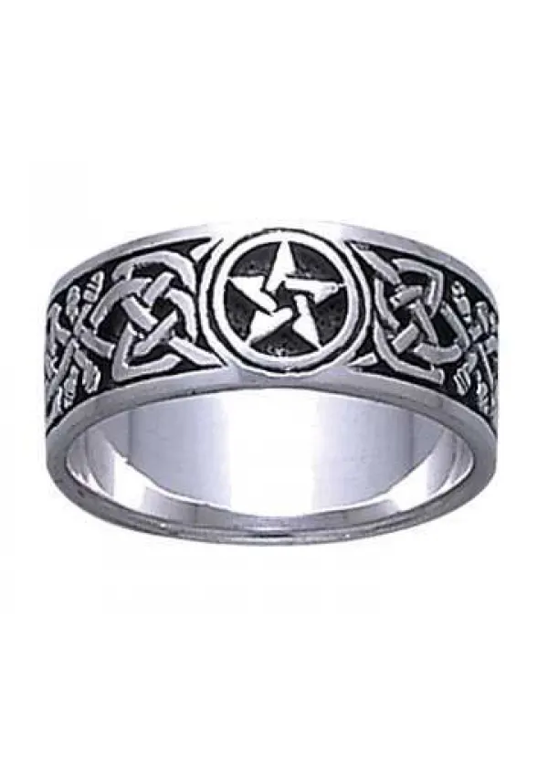 Celtic Knot Pentacle Band Ring