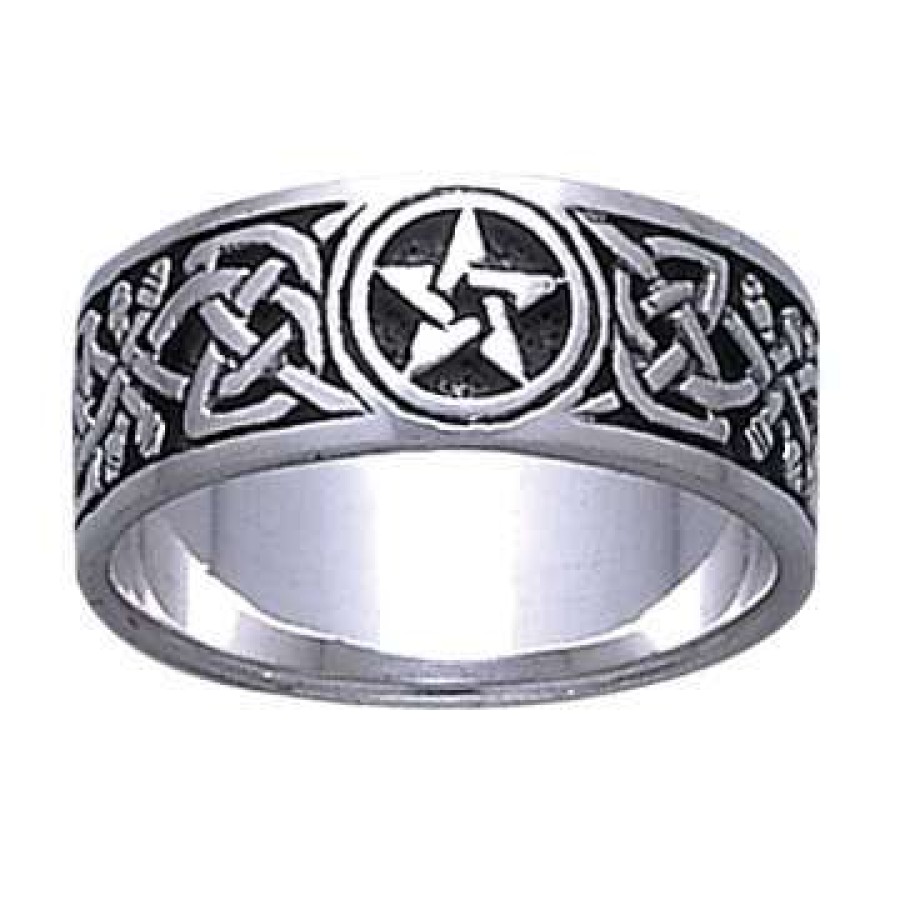 Silver pentacle ring deals