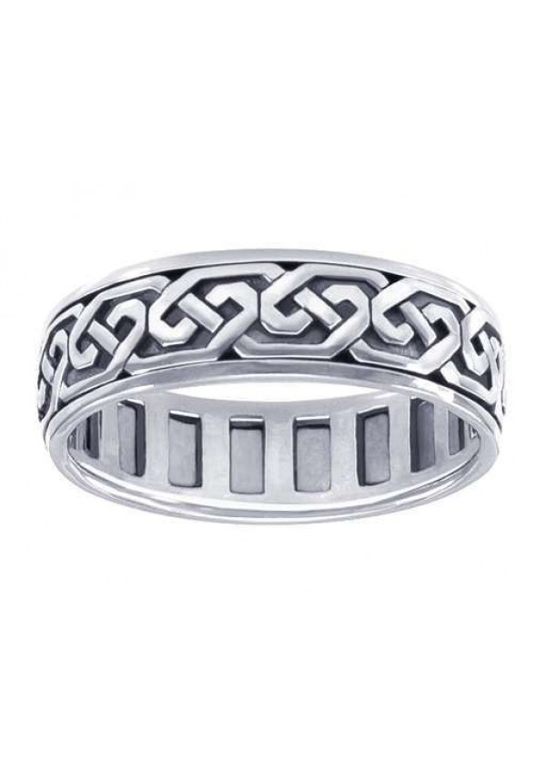 Celtic Knot Solid Sterling Silver Fidget  Spinner Ring
