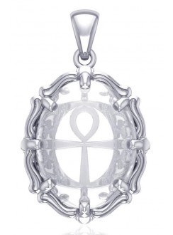 Ankh Quartz Crystal Sterling Silver Pendant