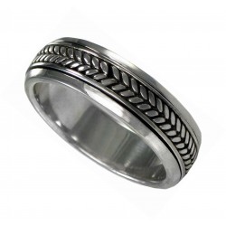 Braided Sterling Silver Fidget Spinner Ring