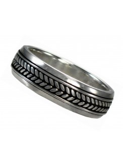 Braided Sterling Silver Fidget Spinner Ring