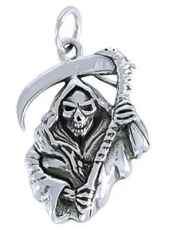 Grim Reaper Sterling Silver Charm