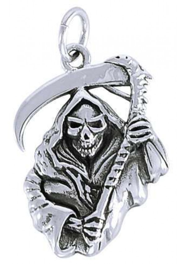 Grim Reaper Sterling Silver Charm