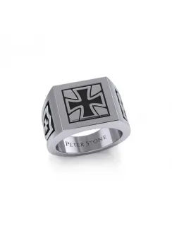 Iron Cross Mens Signet Ring