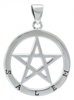 Salem Witch Pentagram Sterling Silver Pendant