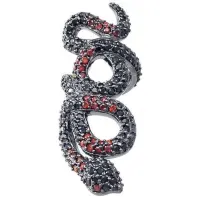 Snake Ring in Red and Black