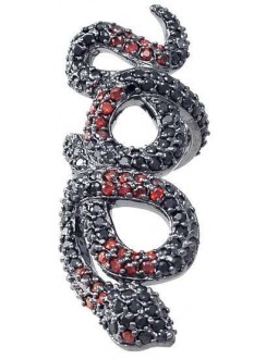 Snake Ring in Red and Black