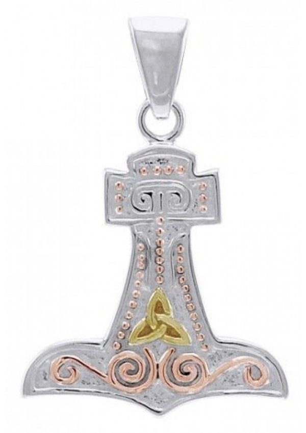 Thors Hammer 3 Tone Mjolnir Pendant