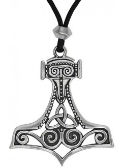 Thors Hammer Openwork Asatru Pewter Necklace