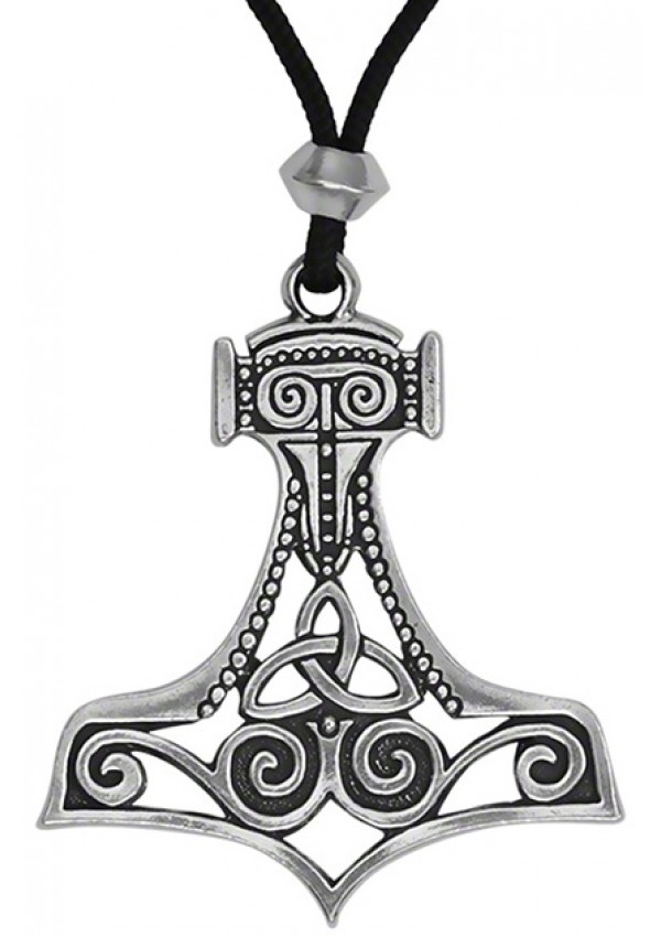 Thors Hammer Openwork Asatru Pewter Necklace