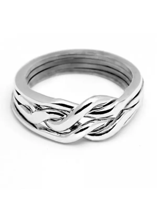 4 Band Heavy Chain Puzzle Ring