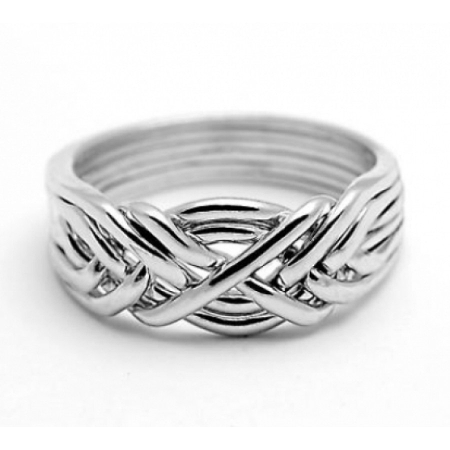 6 Band Light Turkish Puzzle Ring Sterling Silver