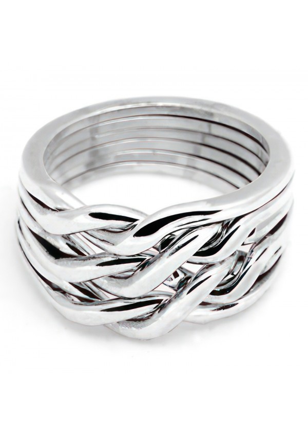 6 Band Heavy Chain Puzzle Ring