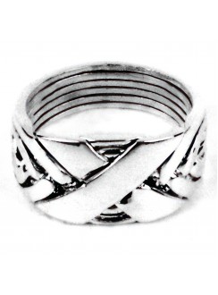 6 Band Wide X Turkish Puzzle Ring