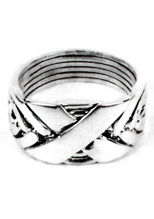 6 Band Wide X Turkish Puzzle Ring