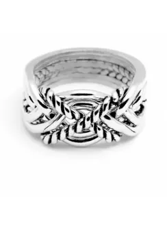 6 Band Turkish Twist Heavy Puzzle Ring