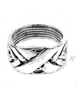 6 Band Wide X Turkish Puzzle Ring