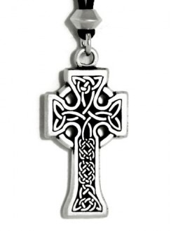 Celtic Knotwork Cross Pewter Necklace