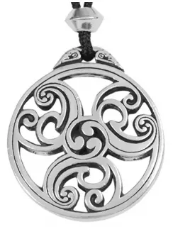 Celtic Triscele Spiral Pewter Necklace