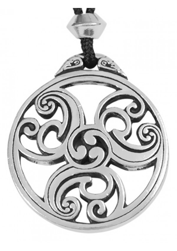 Celtic Triscele Spiral Pewter Necklace