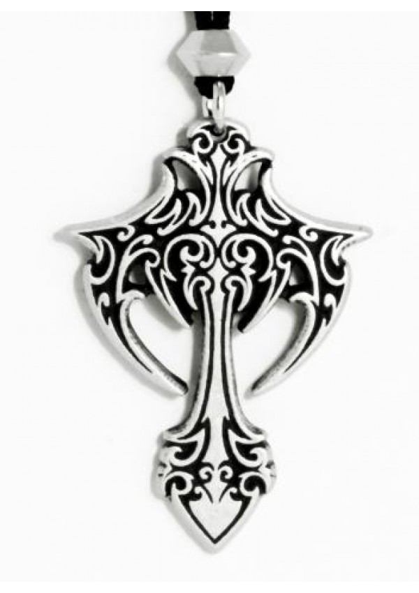 Gothic Cross Pewter Necklace