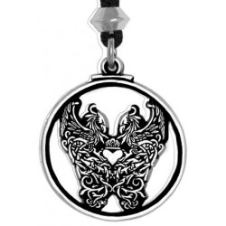 Double Phoenix Pewter Pendant