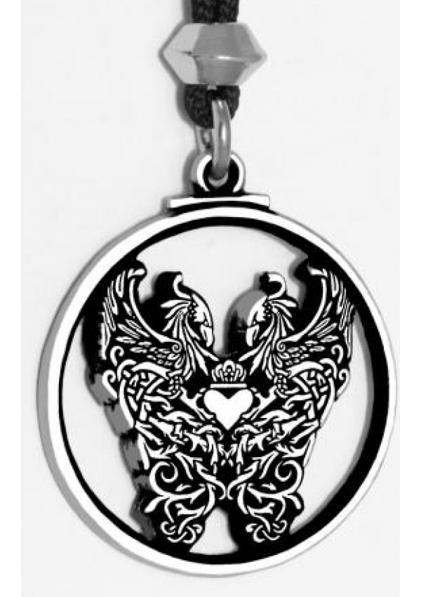 Double Phoenix Pewter Pendant