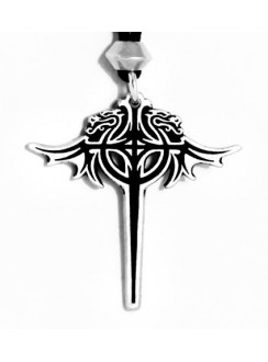 Draculas Cross Pewter Necklace