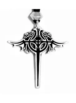 Draculas Cross Pewter Necklace