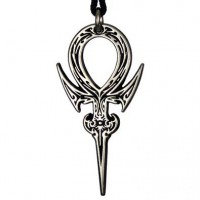 Gothic Ankh Pewter Necklace