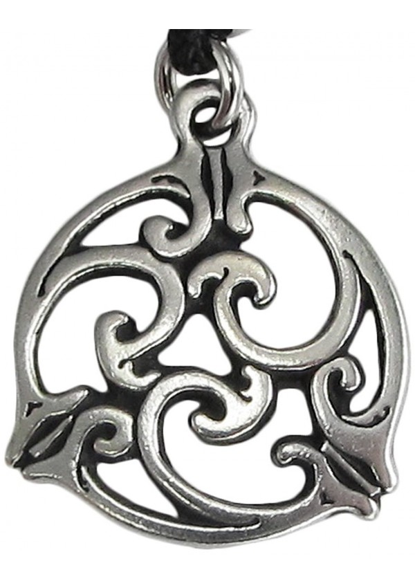Triscele Celtic Spiral Pewter Necklace in 2 Sizes