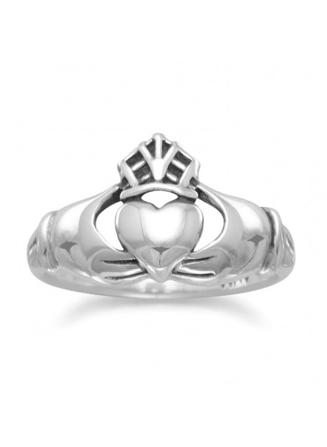 Claddagh Oxidized Sterling Silver Ring