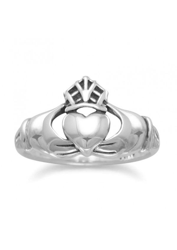 Claddagh Oxidized Sterling Silver Ring