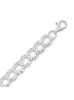 Large Link Sterling Silver Charm Bracelet Chain