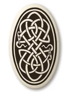 Celtic Serpent Oval Porcelain Necklace