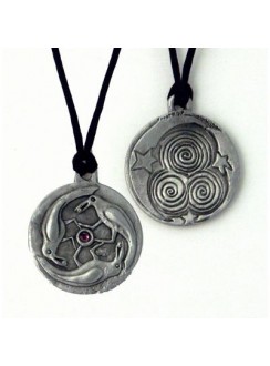 Triple Spirals Raven Pewter Necklace