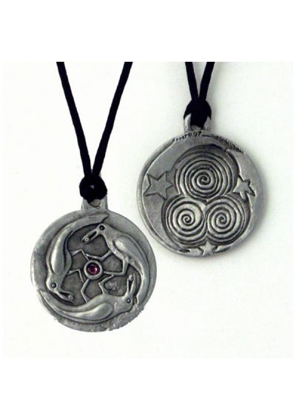 Triple Spirals Raven Pewter Necklace