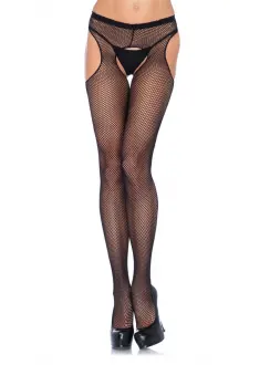 Fishnet Suspender Crotchless Pantyhose  - Pack of 3