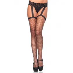 Backseam Industrial Net Suspender Stockings