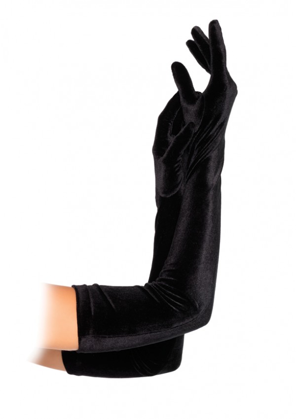 Black Velvet Opera Gloves