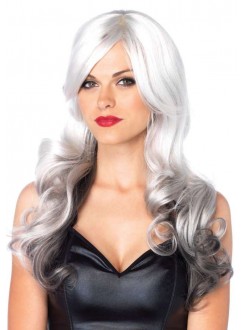 Allure Gray Wig with Black Tips